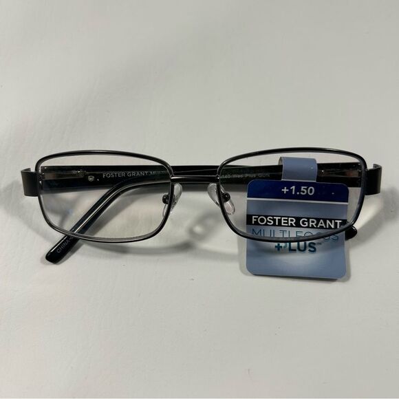 Foster Grant - Multi Focus Plus Black and Grey Reading Glasses Metal Frame-1.50 - Picture 1 of 4
